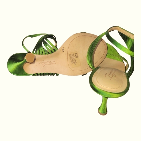 Imagine Vince Camuto Raim Satin  Ankle Strap Green Women's Sandals Sz 7 1/2M/38 - Picture 5 of 10